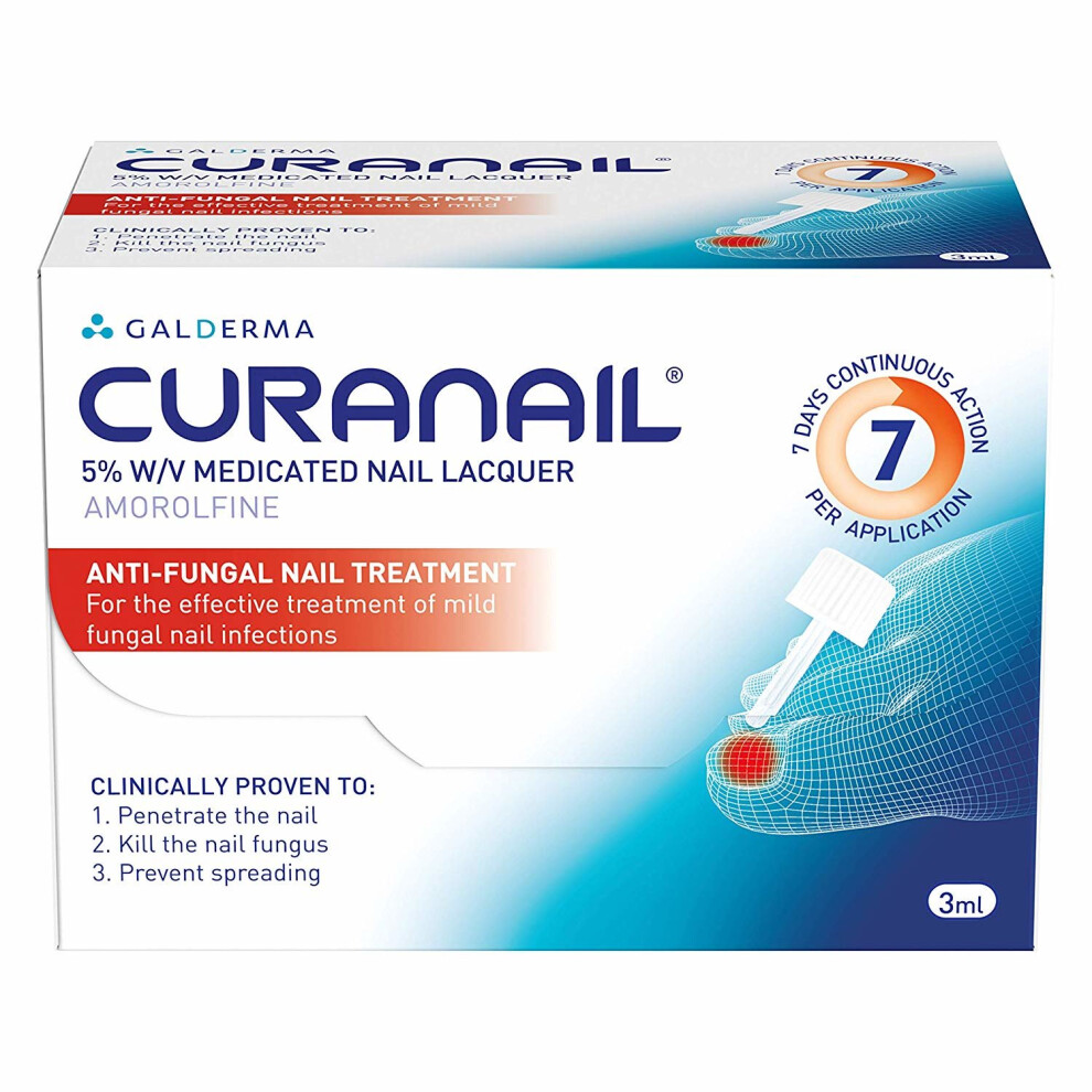 Galderma Curanail 5% Medicated Anti-Fungal Nail Lacquer Treatment 3ml