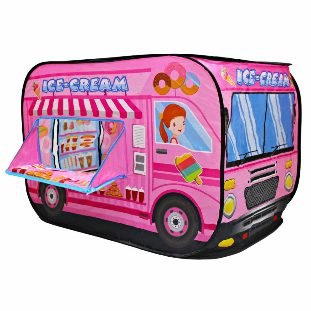 deAO Ice Cream Truck Foldable Play Tent –Children Play House Indoor Outdoor Play Toy Great Gift for Girls Boys 3 4 5 Years Old