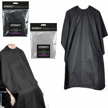 Deluxe Hairdressing Cape - Durable Plastic, 140x90cm, Velcro Fastening, All Haircut/Styling Tasks | Code 214 - Black or Grey (random colour)