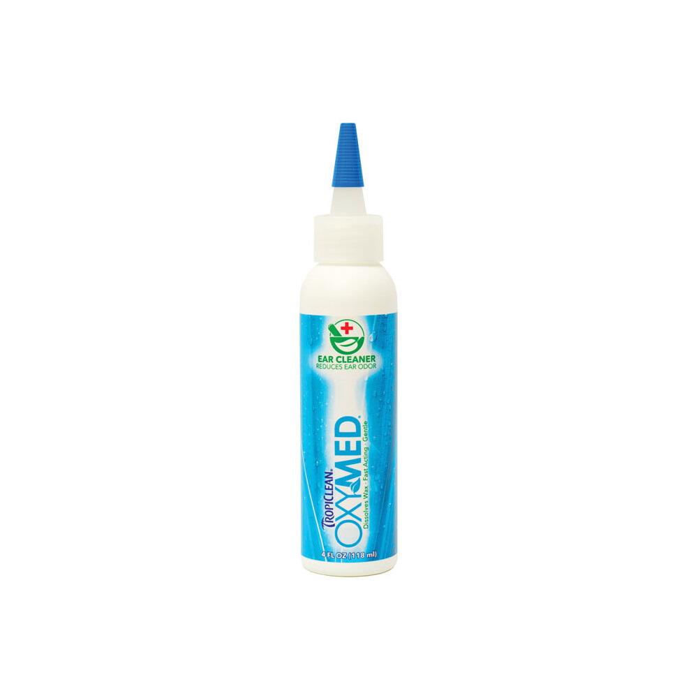 Tropiclean OxyMed Fast Acting Gentle Pet Ear Cleaner - Dissolves Ear Wax, 118ml