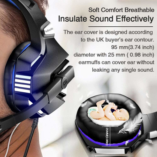 Gaming headset for Xbox One PS4 PC,USB Headphones with Mic LED 1