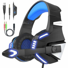 Gaming headset for Xbox One PS4 PC,USB Headphones with Mic LED