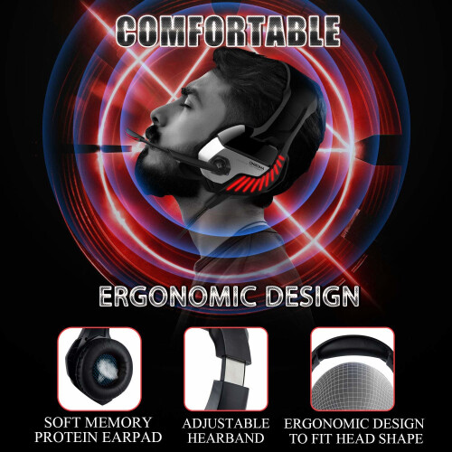 Gaming headset for Xbox One PS4 PC Mac,USB Headphones with Mic LED 2