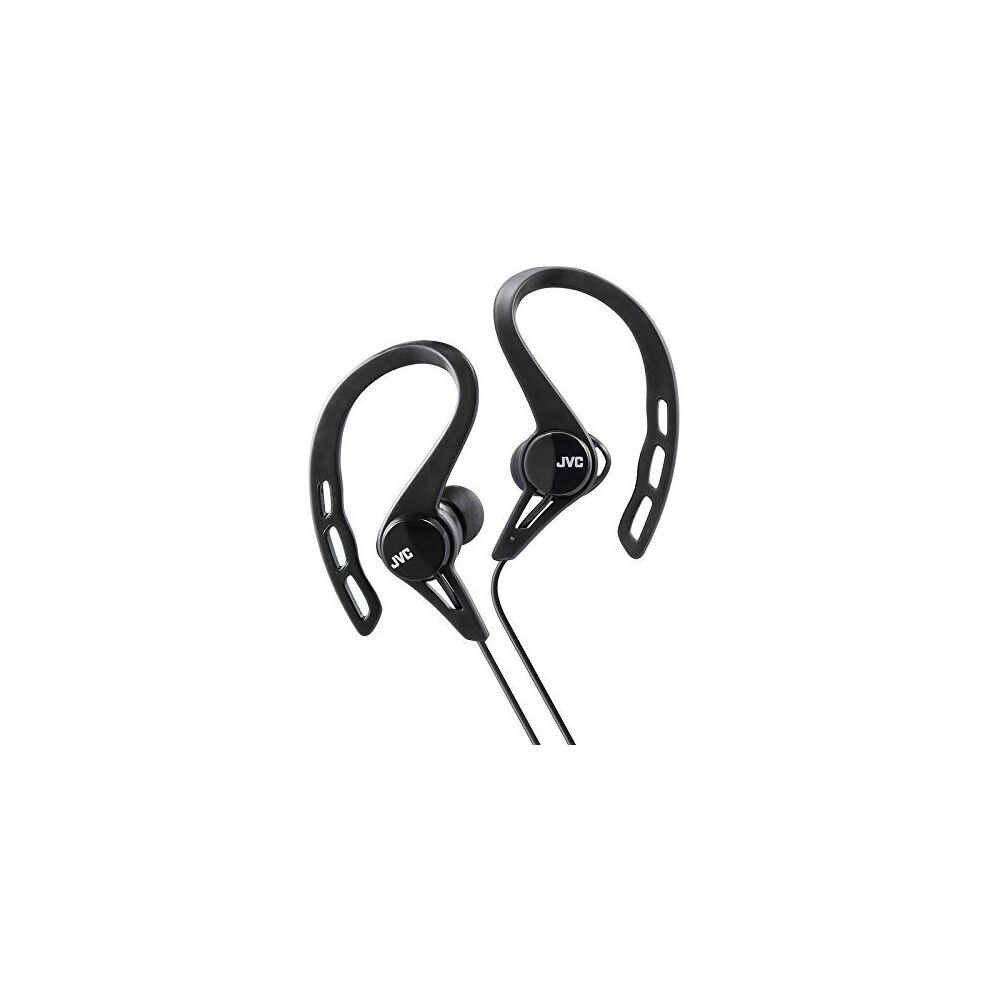 JVC Sports Splash and Sweat Proof In-Ear Headphones with Over-Ear Clip - Black