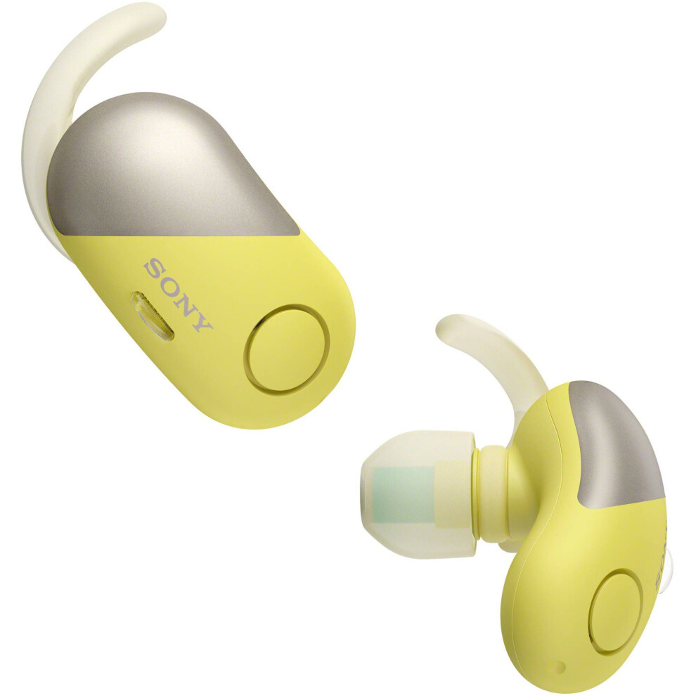 Sony WF-SP700N Truly Wireless Sports Headphones with Noise Cancelling and IPX4 Splash Proof - Yellow