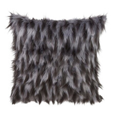 Saro Lifestyle 3538.BK18S Poly Filled Accent Pillow with Faux Fur Design, Black