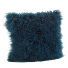 Saro Lifestyle 3564.TE20S 20 in. Wool Mongolian Lamb Fur Throw Pillow - Teal