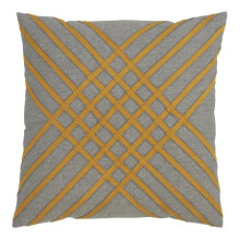 Saro Lifestyle 238.BG18S Cotton Down Filling Throw Pillow with Cross Hatch Design, Blue & Grey