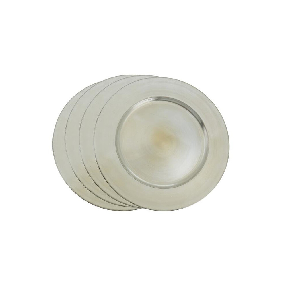 Saro Lifestyle CH001.PT13R 13 in. Round Classic Design Charger Plate - Platinum, Set of 4-image-OPC-PYNVHM-NEW