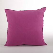 Saro Lifestyle 13049.FU20S 20 in. Square Fringed Design Linen Down Filled Pillow - Fuchsia