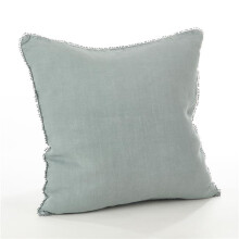 Saro Lifestyle 15063.BG20S 20 in. Square Pompom Design Pillow with Down Filled, Blue Grey