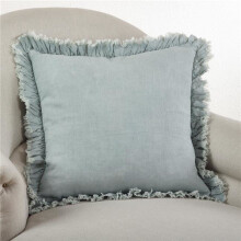 Saro Lifestyle 13069.BG20S 20 in. Square Ruffled Design Pillow with Down Filled, Blue Grey
