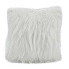 Saro Lifestyle 802.I18S 18 in. Square Faux Fur Long Hair Poly Filled Throw Pillow, Ivory