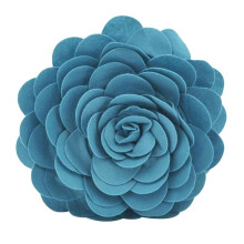 Saro Lifestyle FT095.TE13R 13 in. Everyday Round Circular Multicolor Flower Decorative Throw Pillow - Teal, Set of 4