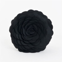 Saro Lifestyle FT095.BK13R 13 in. Round Circular Multicolor Flower Decorative Throw Pillow - Black