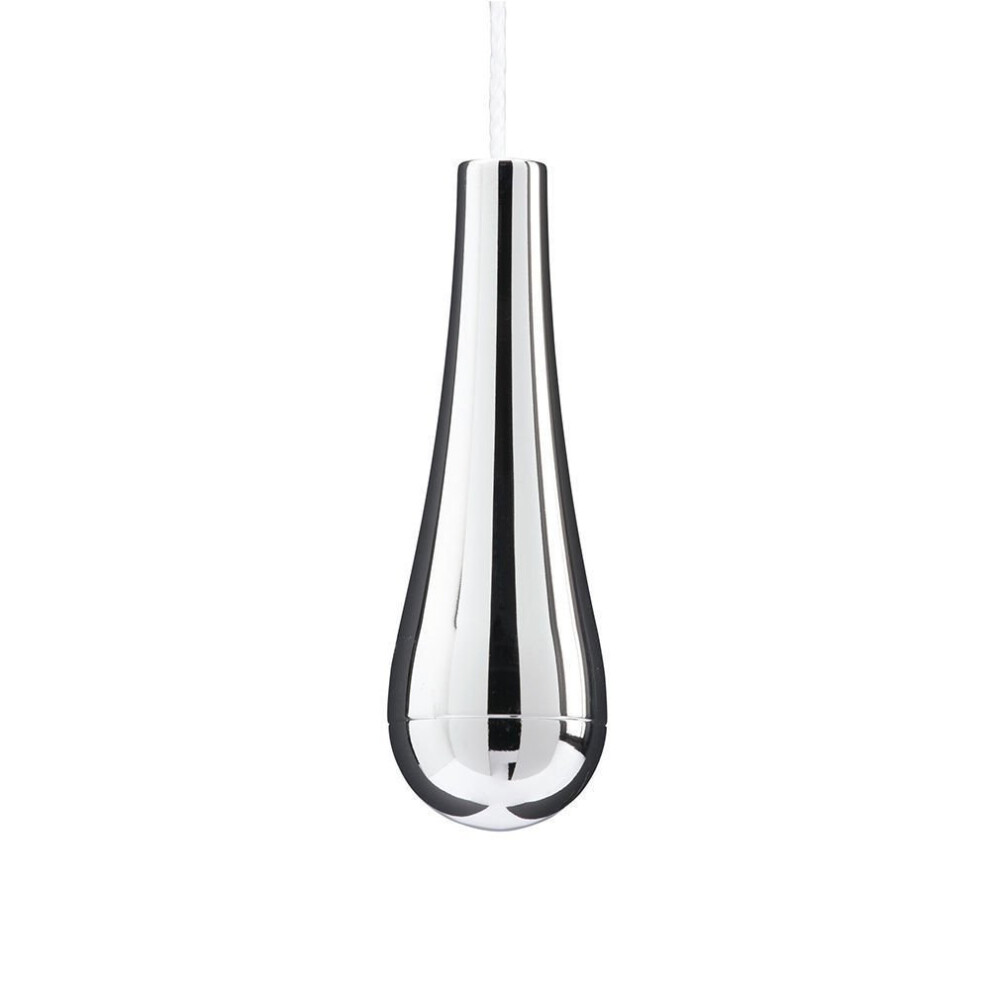 Chrome Teardrop Style Round Bathroom Light Pull