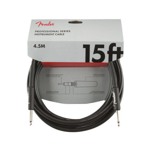 Fender Fender Pro Series 15 foot Instrument Cable, Black 1