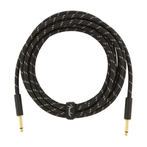 Fender Fender Deluxe Series 15 foot Instrument Cable, Black Tweed