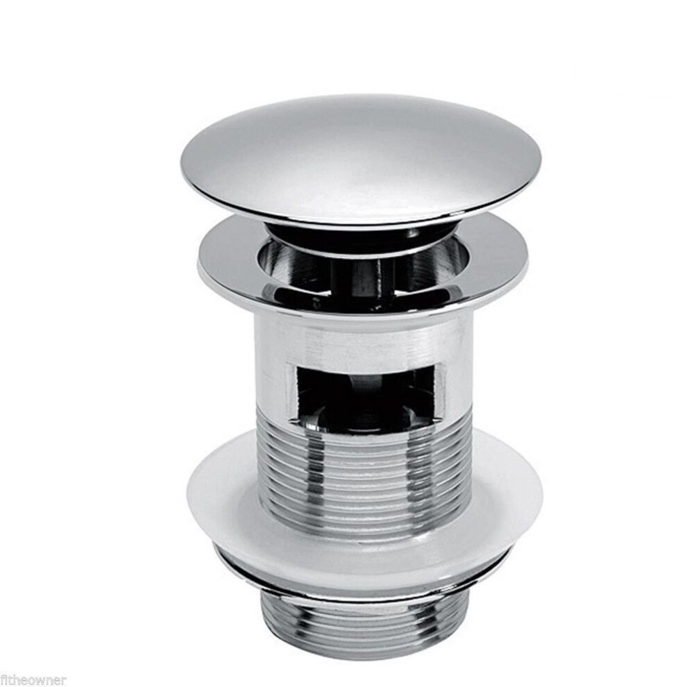 Chrome Plated Clicker Waste Full Cover Domed Basin Plug