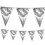 Giant Silver Bunting Pennant Flags 10m Long Garden Party Birthday Decoration 1
