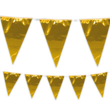 Giant Gold Bunting Pennant Flags 10m Long Garden Party Birthday Decoration
