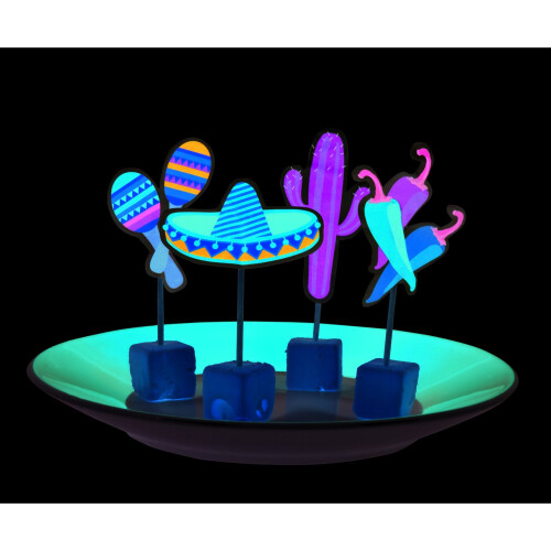 Pack of 12 Cocktail Sticks 9cm Fiesta Mexican Party 4 Designs