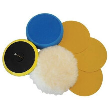 125mm 6 Piece Power Drill Sanding & Polishing Kit - Silverline 6pce Pieces - sanding polishing kit silverline 125mm 6 6pce pieces
