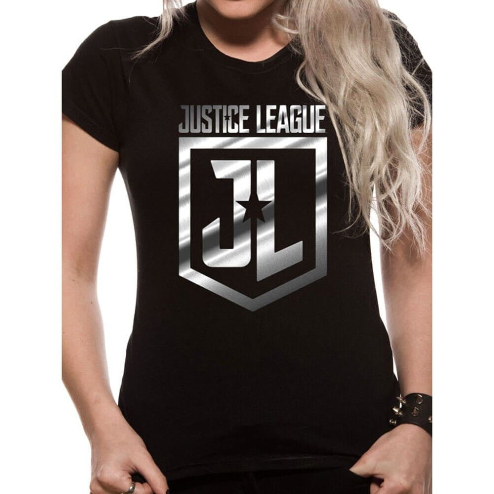 (Small) Women's Justice League Foil Logo T-Shirt