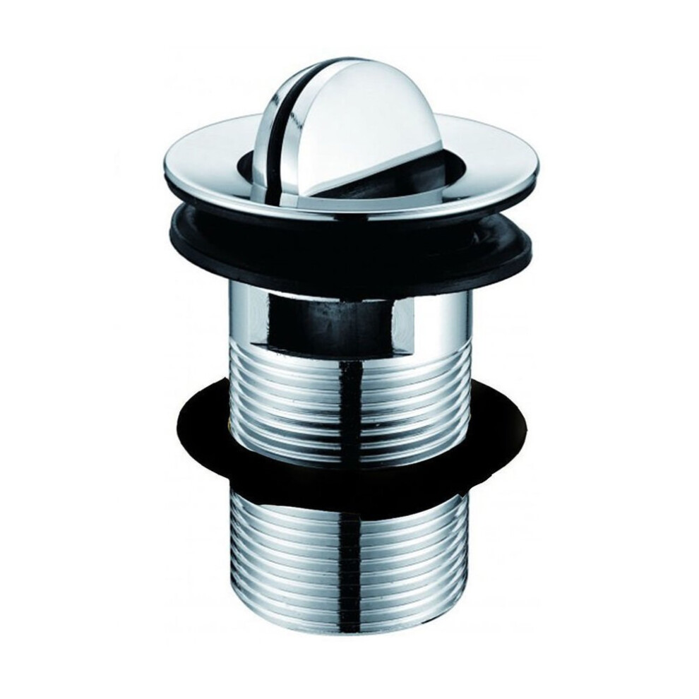 Bathroom Basin Sink Waste Chrome Flip Spin Top Plug Slotted Waste 5055146132585