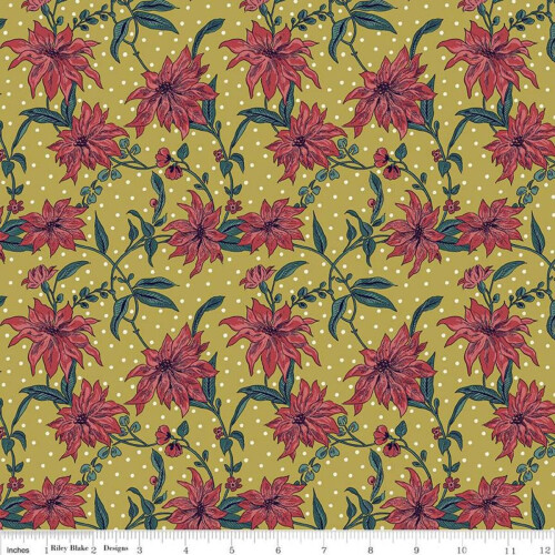 Fat Quarter Liberty Christmas Poinsettia Red Cotton Quilting Fabric