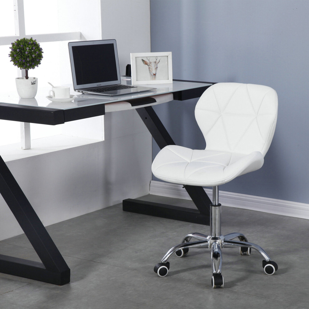 (White) Charles Jacobs Cushioned Swivel Office Chair