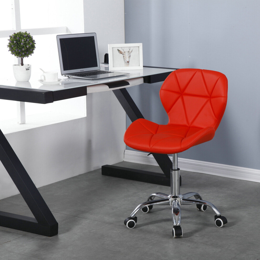 (Red) Charles Jacobs Cushioned Swivel Office Chair