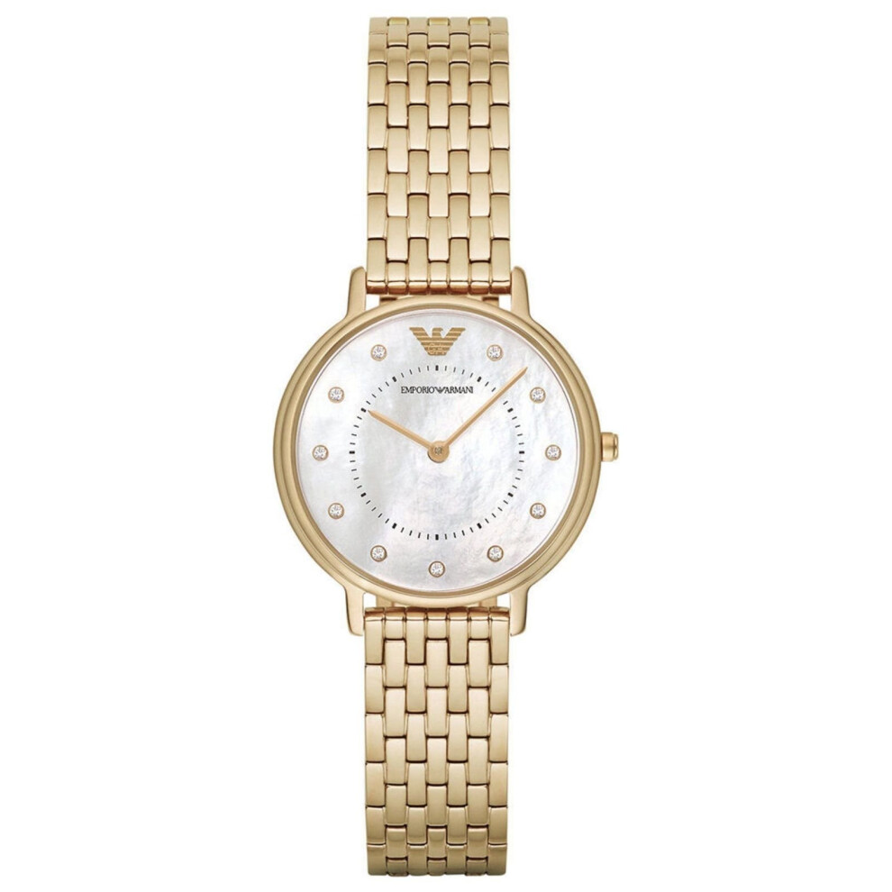 Emporio Armani Mother of Pearl Dial Gold Plated Ladies Watch AR11007