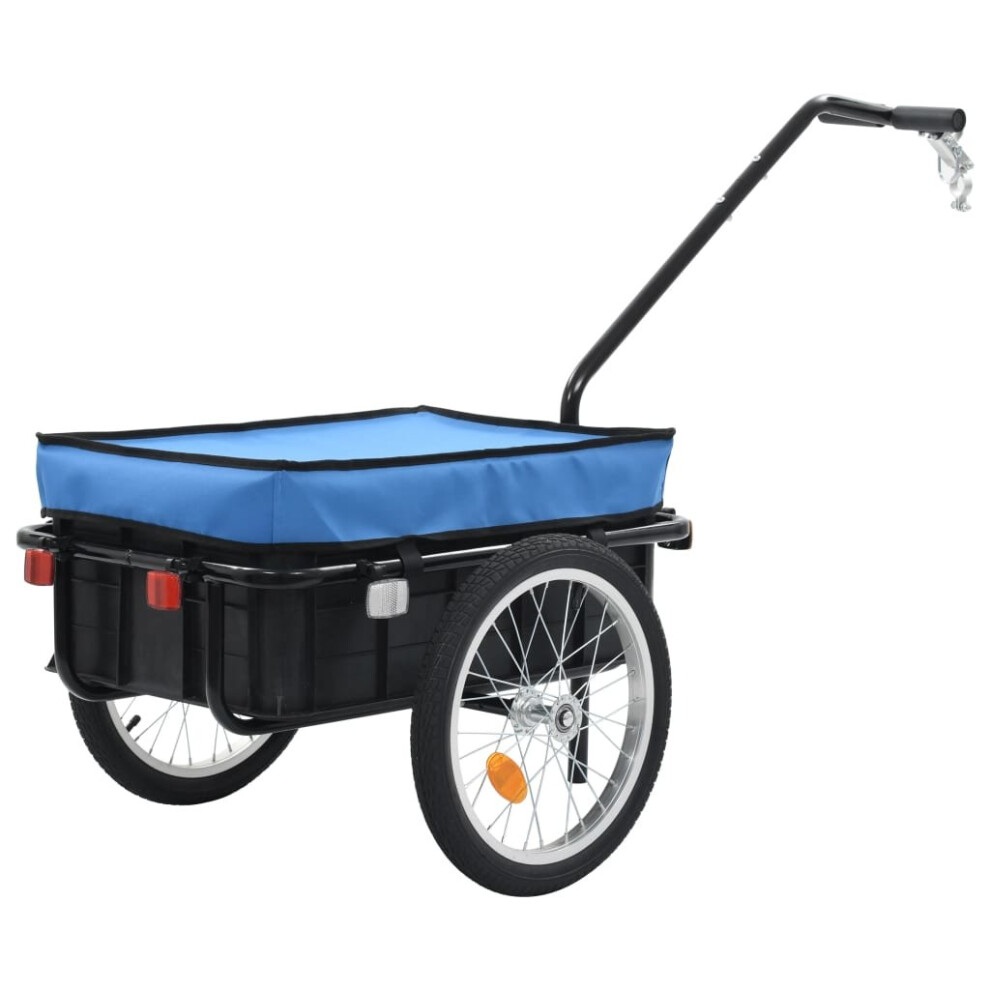 vidaXL Bike Trailer Cargo Bike Wagon Bicycle Trailer/Hand Wagon Steel Blue