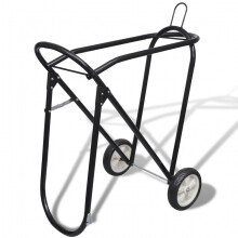 Metal Foldable Saddle Rack 84 cm Steel Saddle Rack with Wheels Black