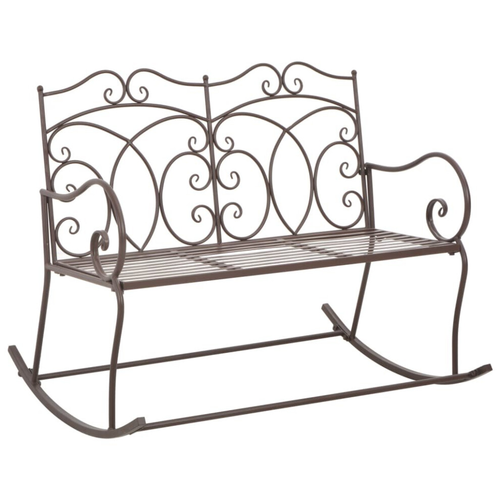 Vidaxl Garden Bench 104Cm Iron Antique Brown Outdoor Backyard Furniture Seat