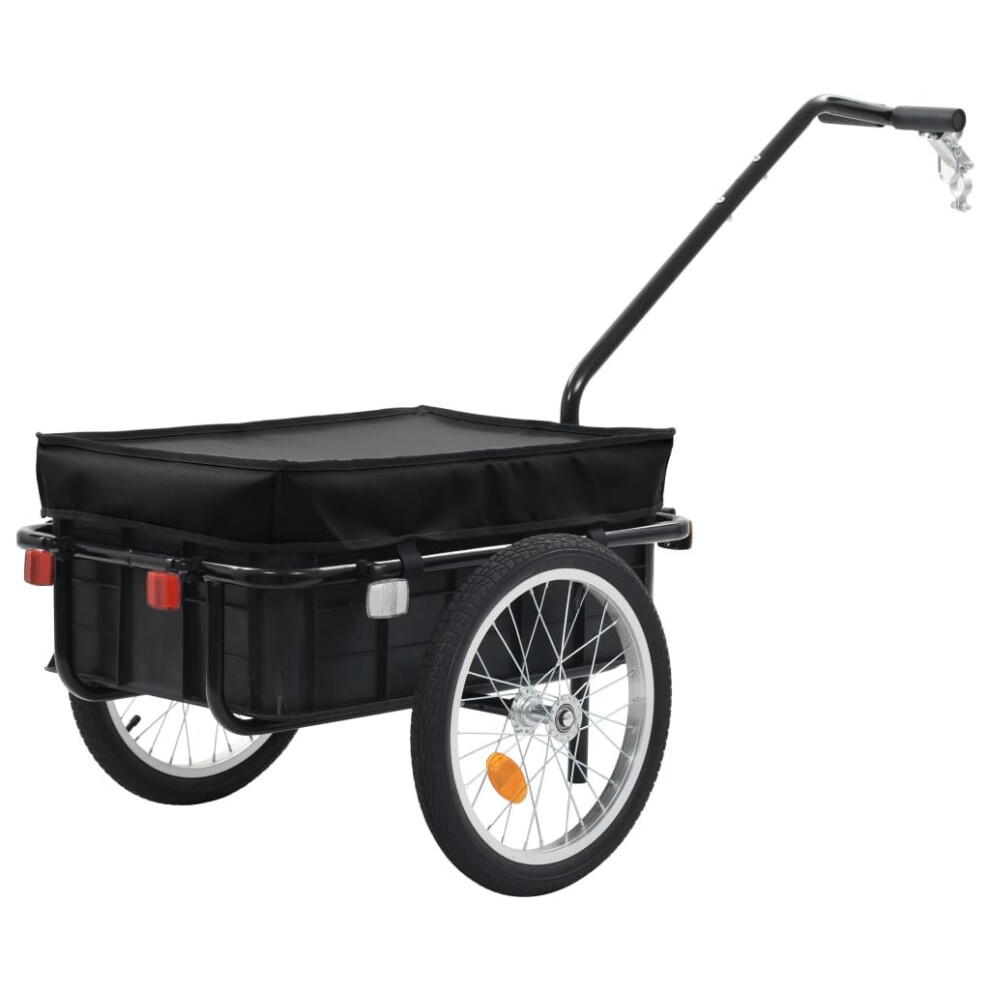 vidaXL Bike Trailer Cargo Bike Wagon Bicycle Trailer/Hand Wagon Steel Black