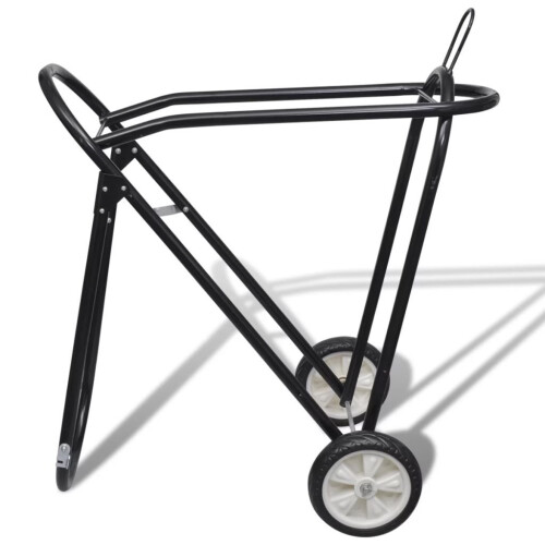 VidaXL Metal Foldable Saddle Rack 84 cm Steel Saddle Rack with Wheels Black 1