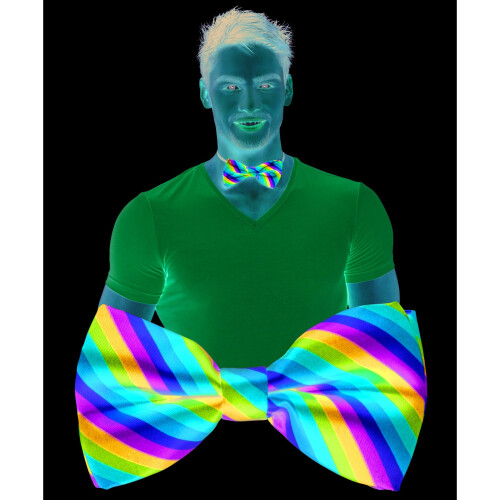 Elasticated Rainbow Bow Tie Fancy Dress Accessory