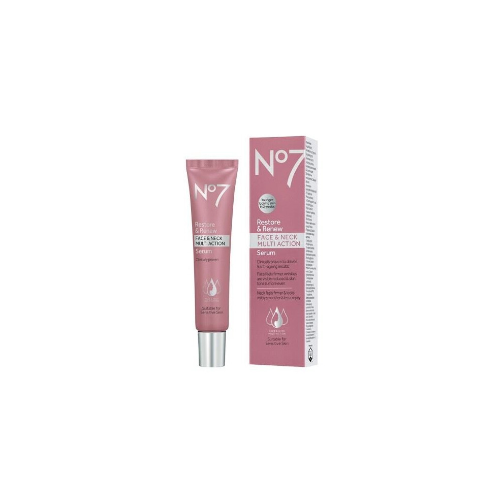 No7 Restore & Renew Face & Neck Multi Action Serum 30ml