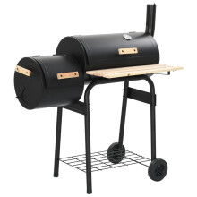 vidaXL Classic Charcoal BBQ Offset Smoker Outdoor Garden Picnic Barbecue Grill