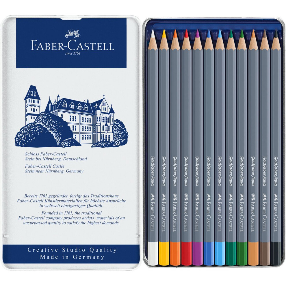 Goldfaber Aqua Watercolor Pencil Set In Metal Tin 12/Pkg-