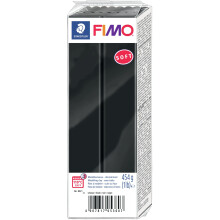 Polymeerimassa - Fimo - Soft - 454g - Musta nro 9 - Helppo käsitellä