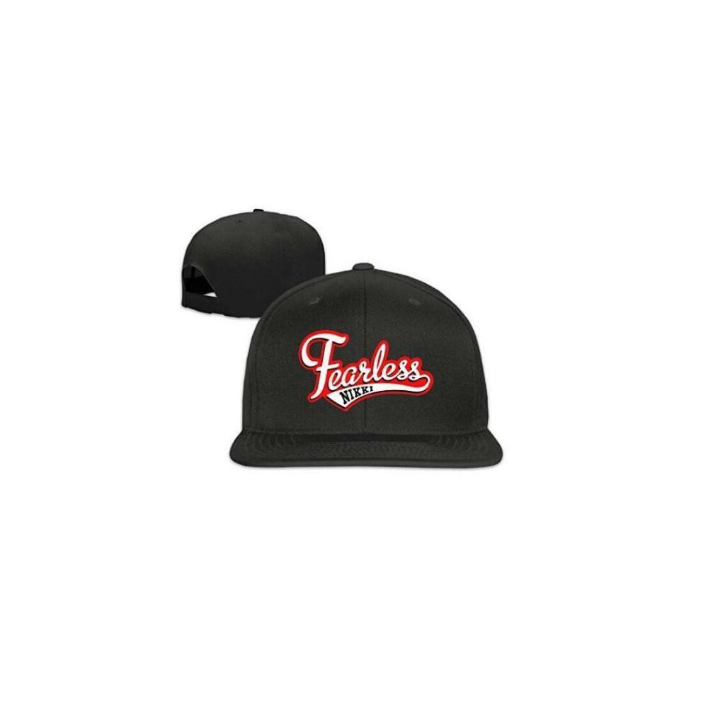 Nikki Bella Logo Fearless Unisex Fitted Flat Bill Snapback Hat - 100% Cotton, Street Style