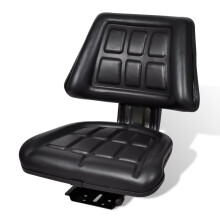 vidaXL Tractor Seat with Backrest Black Comfortable Quality Replace Accessory