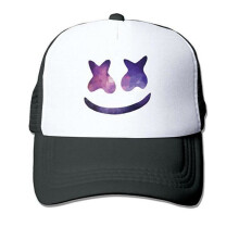 marshmello face smile trucker cap Black Sun Hat Unisex Men Women