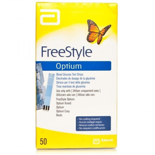 Abbott Abbott Freestyle Optium Blood Glucose Test Strips - 50 Test Strips