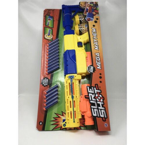 HTI Sure Shot Mega Mayhem Soft Foam Dart Gun With Target Cans 2