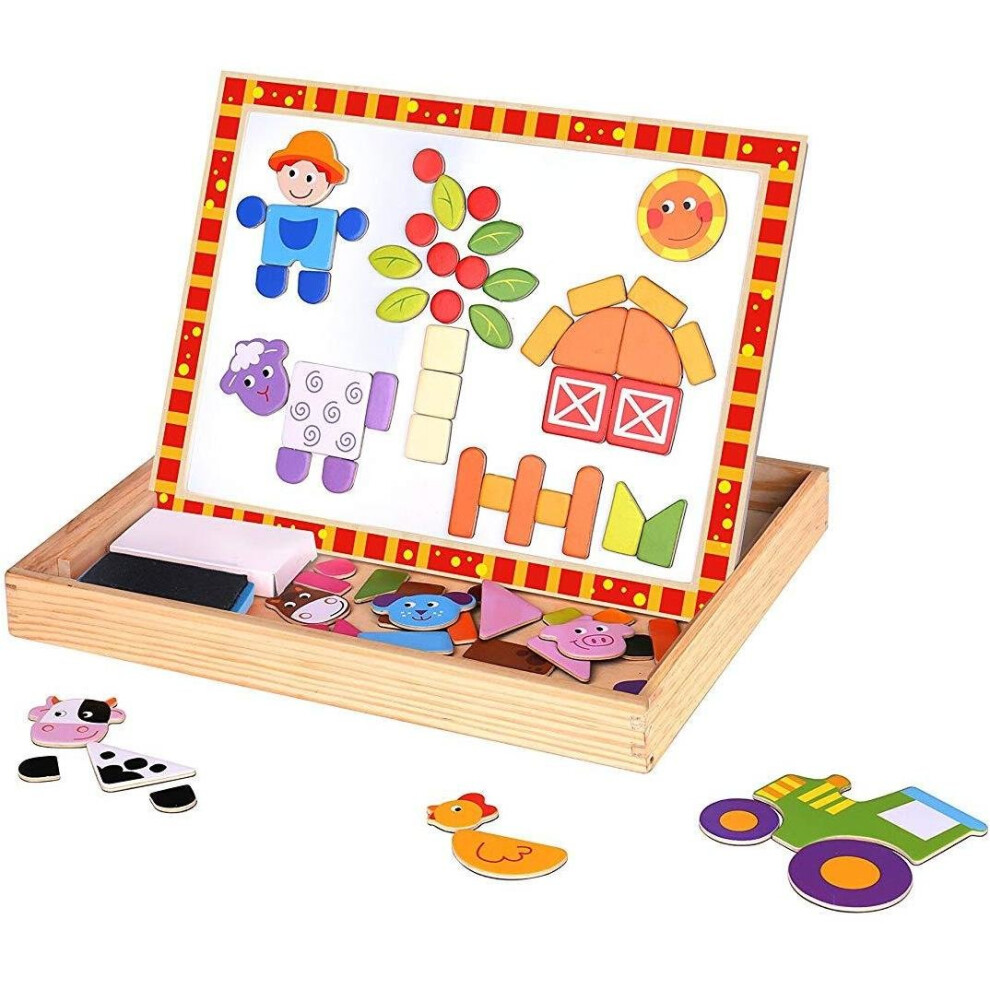 Wooden Magnetic Double Sided Farm Puzzle-image-OPC-P52GFBC-NEW
