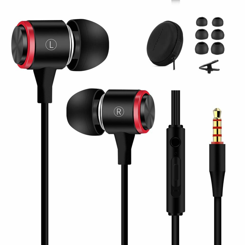 3.5MM Metal  Headphones,in-Ear Wired Earphones HiFi Stereo Bass